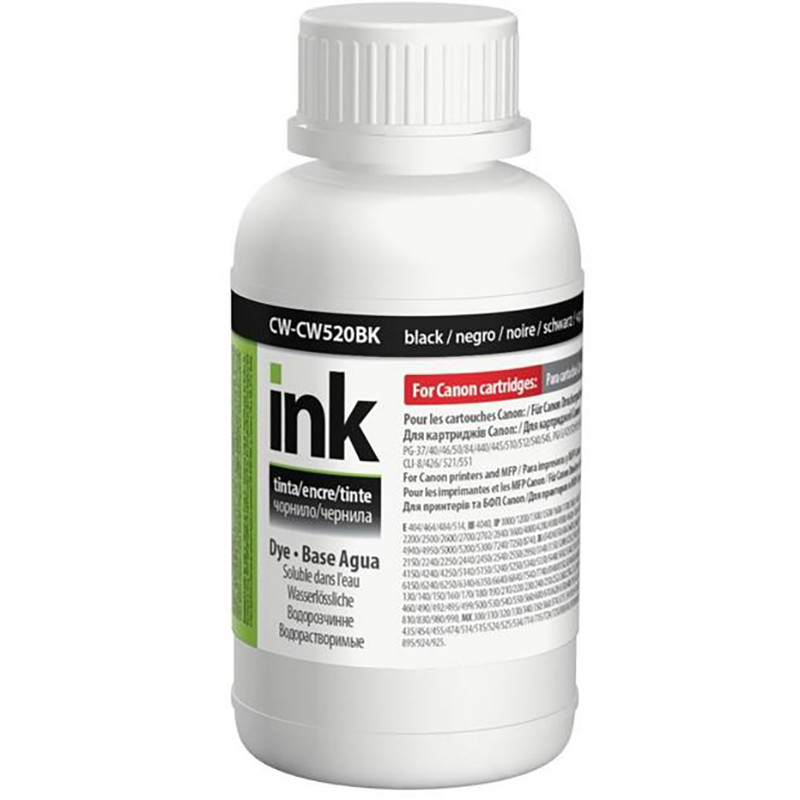 Чернила CW Canon PG-510/PGI520 (Чорний) (CW-CW520BK02) 200мл. для принтерів Canon, висока якість, фото 1