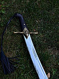 Шабля ручної роботи з литтям тризуба «Шамшир #2» із кованої сталі 40х13/55 HRC., фото 3
