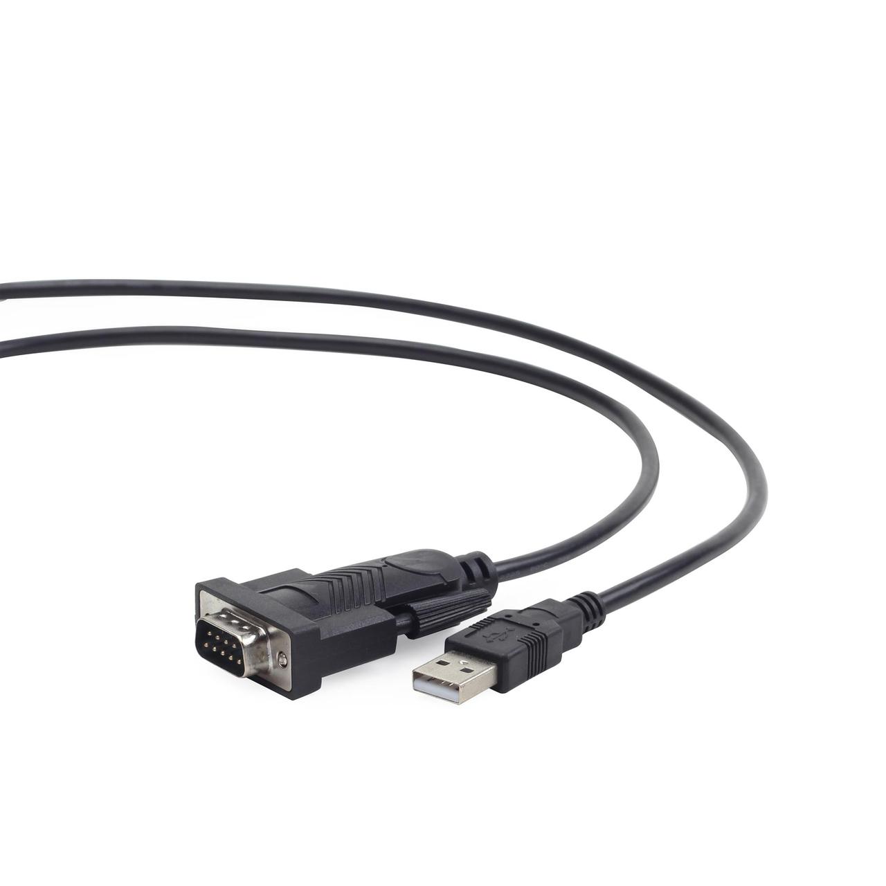 Кабель Cablexpert USB - COM (M/M), 1.5 м, чорний (UAS-DB9M-02), USB 2.0, вилка-вилка, фото 1