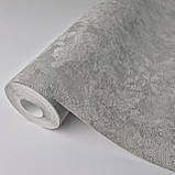 Шпалери вінілові 1.06 × 10.05 м Sintra 158-19, сірі з рельєфним візерунком для вітальні, спальні, кабінету, фото 6