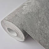 Шпалери вінілові 1.06 × 10.05 м Sintra 158-19, сірі з рельєфним візерунком для вітальні, спальні, кабінету, фото 5