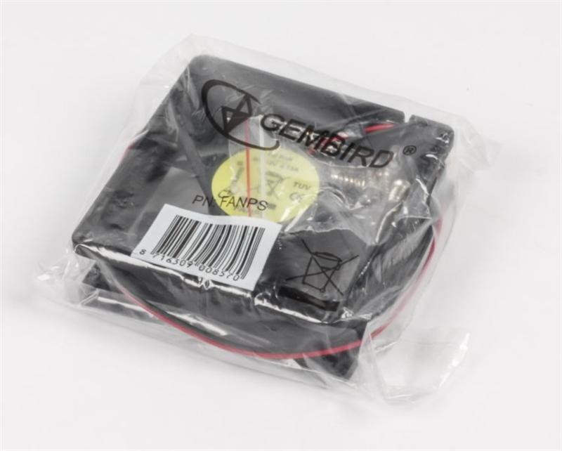 Вентилятор Gembird FANPS; 80х80х25мм, 2-pin, чорний, низький рівень шуму, висока продуктивність, фото 1