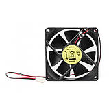 Вентилятор Gembird FANPS; 80х80х25мм, 2-pin, чорний, низький рівень шуму, висока продуктивність, фото 3