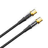 Кабель ColorWay USB Type-C - USB Type-C (M/M), прозора головка, PD швидка зарядка, 5 А, 100 Вт, 1.2 м, чорний, USB 3.2 Gen 1, фото 2