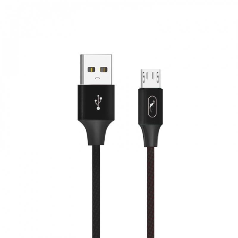 Кабель SkyDolphin S55V Neylon USB - micro USB (M/M), 1 м, чорний (SDUSB-000438), USB 2.0, вилка-вилка, фото 1