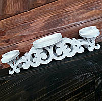 Потрійний свічник із дерева (арт. SD-00025)