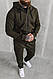 Класичний зимовий спортивний костюм чоловічий на флісі чорний батал, фото 7