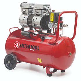 Компресор 50 л 0.75 кВт двопоршневий безмасляний INTERTOOL PT-0025 повітряний компресор для гаража