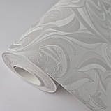 Шпалери вінілові 1.06 × 10.05 м Sintra 520536, світло-сірі з рельєфним візерунком для вітальні, спальні, кабінету, фото 4