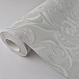 Шпалери вінілові 1.06 × 10.05 м Sintra 520536, світло-сірі з рельєфним візерунком для вітальні, спальні, кабінету, фото 5