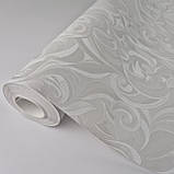 Шпалери вінілові 1.06 × 10.05 м Sintra 520536, світло-сірі з рельєфним візерунком для вітальні, спальні, кабінету, фото 6