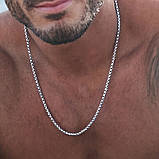 Ланцюжок із нержавіючої сталі плетіння бельцер 4 мм 60 см, колір срібло, фото 5