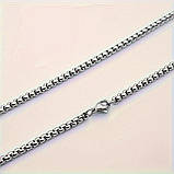 Ланцюжок із нержавіючої сталі плетіння бельцер 4 мм 60 см, колір срібло, фото 6