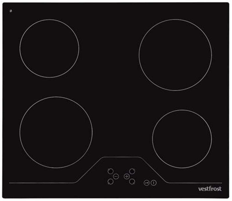Варильна поверхня Vestfrost EHV 11 з цифровим дисплеєм і сенсорним управлінням, 4 конфорки, чорний колір, фото 1