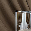 Світлонепроникна тканина блекаут з фактурою "Льон мішковина". Висота 2,8 м. Колір: коричневий. 277ш, фото 7