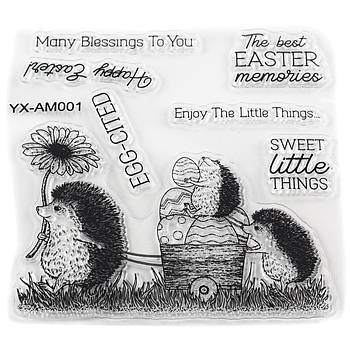 Набір силіконових штампів для скрапбукінгу Ежики CHT187