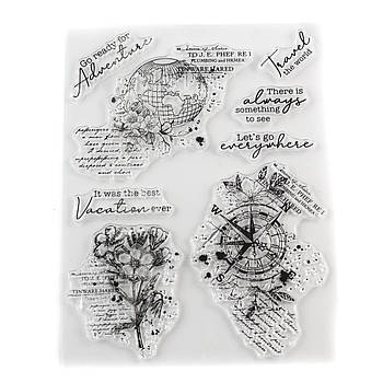 Набір силіконових штампів для скрапбукінгу Компас CHT193