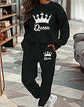 Теплий жіночий костюм з  принтом " Queen", фото 2