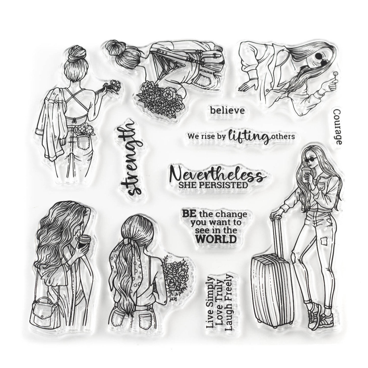 Набір силіконових штампів для скрапбукінгу Дівчина CHT200, фото 1