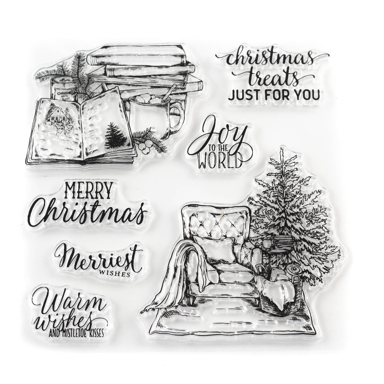 Набір силіконових штампів для скрапбукінгу Merry Christmas CHT202, фото 1