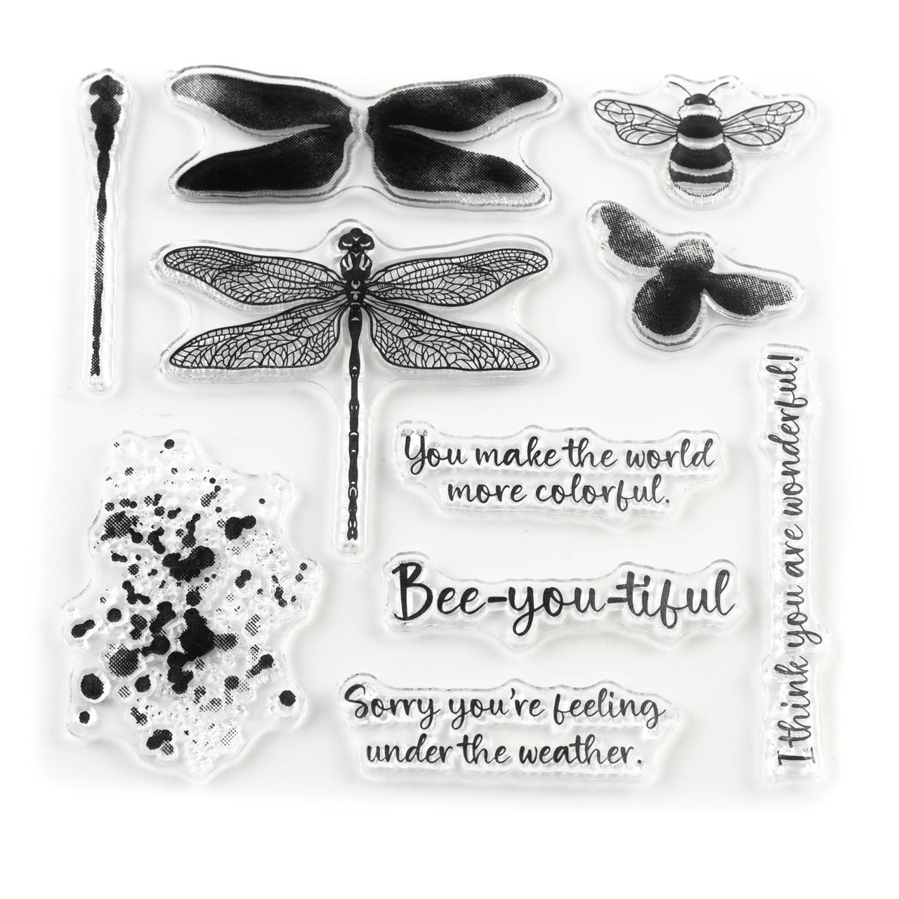 Набір силіконових штампів для скрапбукінгу Комахи CHT206, фото 1