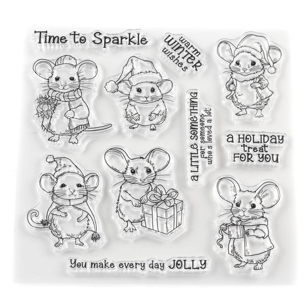 Набір силіконових штампів для скрапбукінгу Мишка CHT208, фото 1