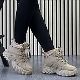 38 р. маломірки Жіночі черевики світло-коричневі зима на високій підошві (12121012), фото 4