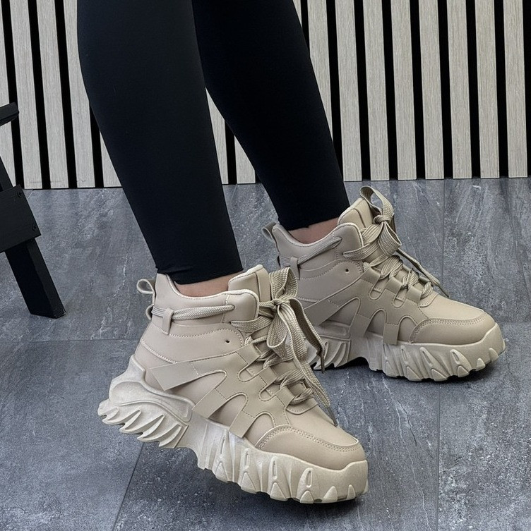 38 р. маломірки Жіночі черевики світло-коричневі зима на високій підошві (12121012), фото 1