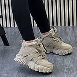 38 р. маломірки Жіночі черевики світло-коричневі зима на високій підошві утеплені (12121012), фото 4