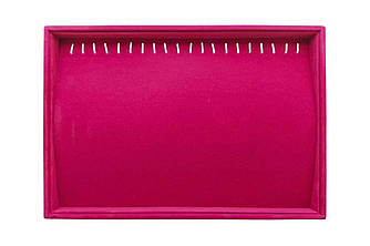 Планшет горизонтальний 47561 рожевий оксамит для ланцюжків браслетів розмір 35х24 см