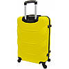 Дорожня валіза пластикова середній розмір на 4 колесах Bonro 2019 жовта, фото 7
