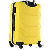 Дорожня валіза пластикова середній розмір на 4 колесах Bonro 2019 жовта, фото 9