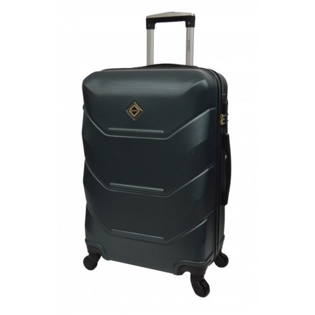 Дорожня валіза пластикова середній розмір на 4 колесах Bonro 2019 смарагдова, фото 1