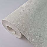 Шпалери вінілові 1.06 × 10.05 м Sintra 158-10, білі з рельєфним візерунком для вітальні, спальні, кабінету, фото 4