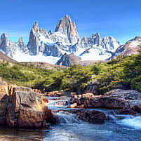 Картина модульна Природа Гарний пейзаж Гори та річка Друк на полотні 90х60 із 3х частин, фото 3