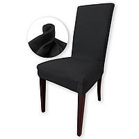 Чохол на стілець універсальний розмір Nokta Чорний високої щільності 290 гр/м2 еластичний KARNA 0080