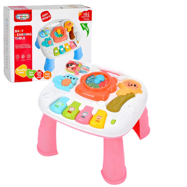 Дитячий ігровий музичний розвиваючий столик 368-24B-24G-24P Рожевий, фото 1