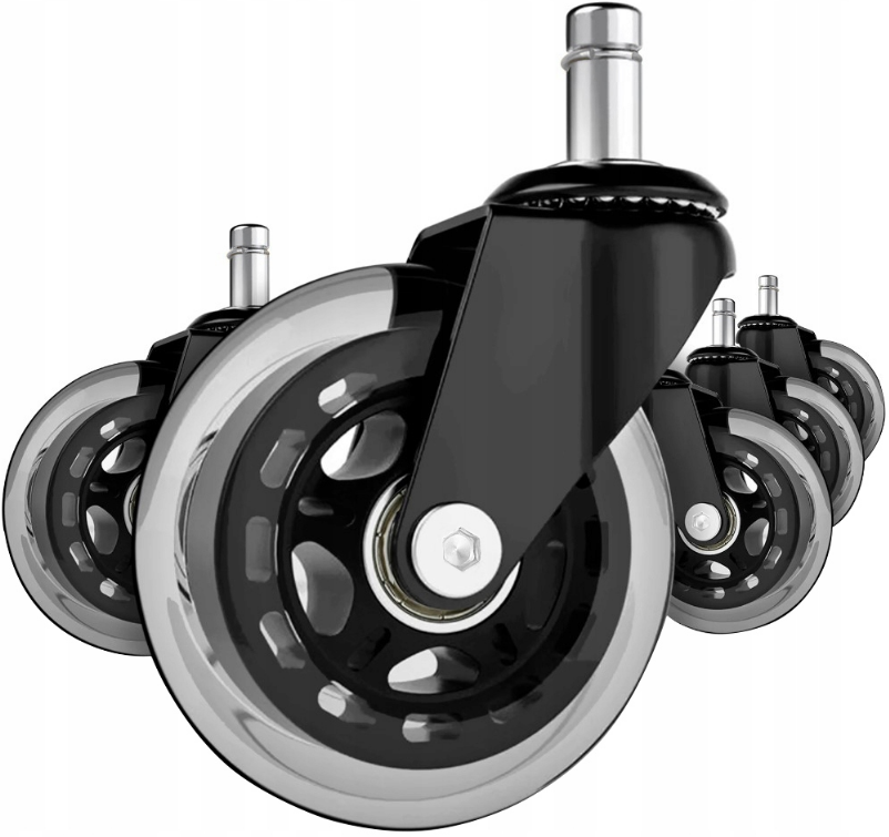 Безшумні роликові колеса для офісних крісел 5шт. Malatec (Польща), фото 1