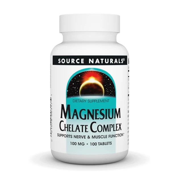 Source Naturals - Magnesium Chelate Complex 100 mg (100 tabs), фото 1