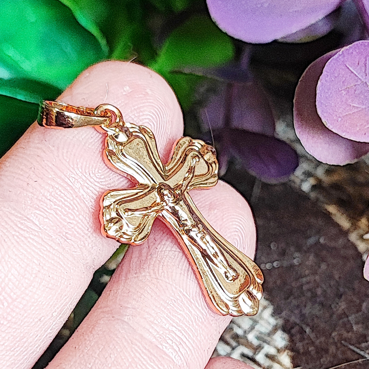 Хрестик Xuping Jewelry довжина з вушком 3.5см ширина 1.8см медичне золото позолота 18К к392