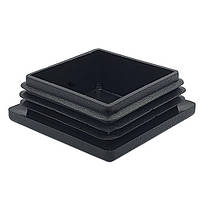 Заглушка квадратна 20х20 для труби плоска чорна
