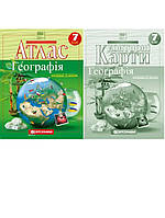 7 клас. Атлас + контурна карта. Географія материків і океанів. Картографія