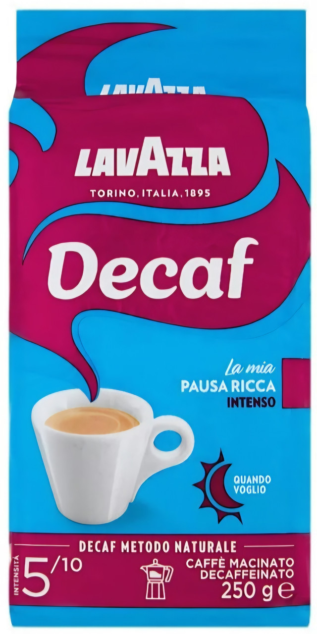 Оригінал! Кава мелена без кофеїну Lavazza Dek Intenso (Lavazza Decaffeinato), 250г
