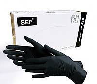 Нітрилові чорні рукавички без пудри (3,5 грамів) (50пар/100 шт. в пакованні)