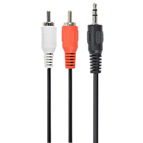 Аудіо-кабель Cablexpert 3.5 мм - 2хRCA (M/M) 0.2m Black (CCA-458/0.2)