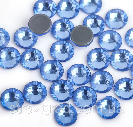 Стрази термоклейові Premium LIGHT SAPHIRE SS16 Hot Fix 1440 шт, фото 1