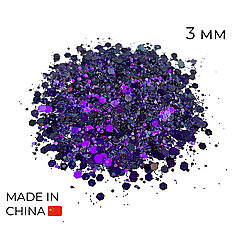 Конфетті (50 г) 093 мікс (лусочки) аметист хамелеон, 3 мм