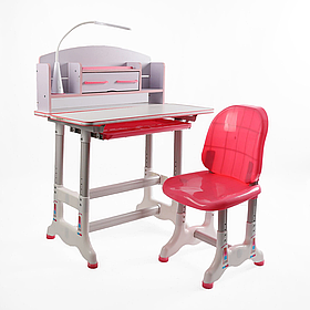 Парта шкільна з лампою та стільцем BL, Red