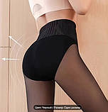 Жіночі колготи теплі з імітацією капрону на флісі. Високий пояс 44-48 р, фото 7