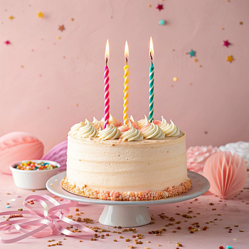 Свічки спіральки та закручені в торт